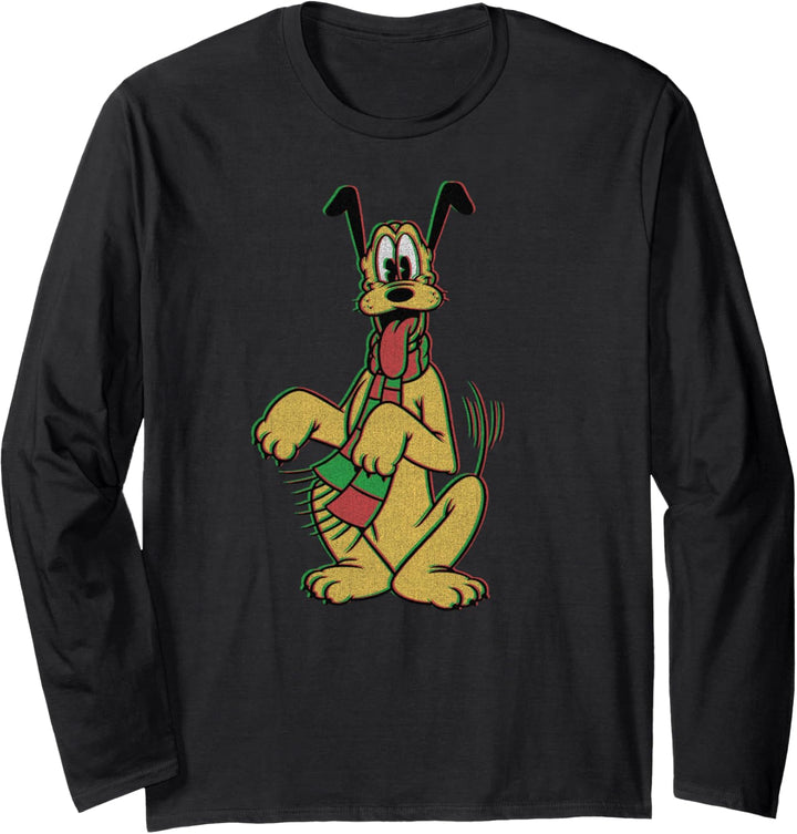 Disney Mickey And Friends Weihnachten Pluto Portrait Langarmshirt