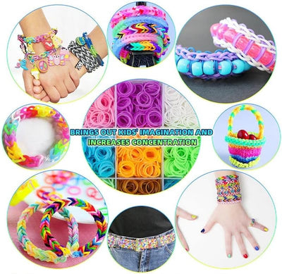 Mocoli Loom Bänder Kit für Kinder, 15000 Stck DIY Gummibänder Set für Armband mit Webrahmen und Hake