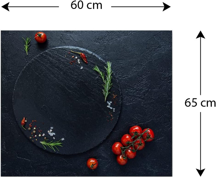 ALLboards Spritzschutz aus Glas TOMATEN, MIT TOMATEN 60x65cm Küchenrückwand aus Echtglas, für Küche,