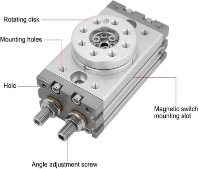 Nikou Pneumatischer Zylinder MSQB-10A aus Aluminiumlegierung Drehzylinder mit Langer Lebensdauer und