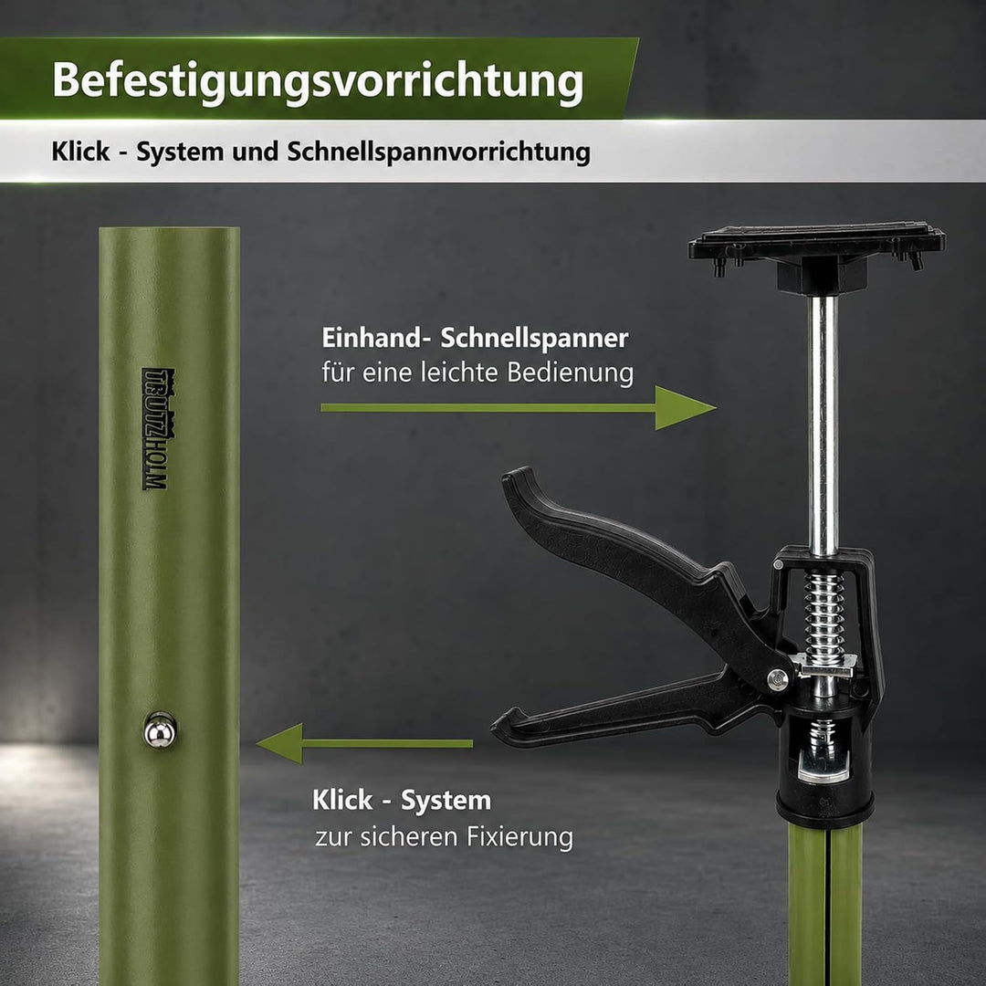 2x Montagestütze kurz 57-117 cm Klicksystem Teleskopstütze Einhandstütze Zargenspanner