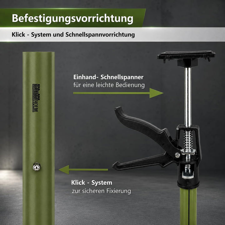 2x Montagestütze kurz 57-117 cm Klicksystem Teleskopstütze Einhandstütze Zargenspanner