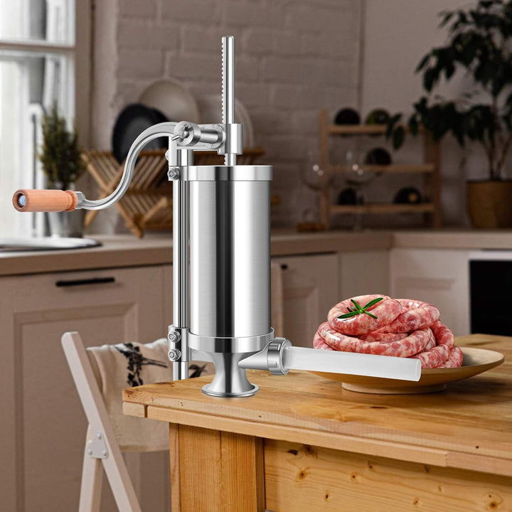 GOPLUS Wurstfüller aus Edelstahl, Wurstfüllmaschine Wurstmaschine Manuell, Wurstpress mit 4 verschie