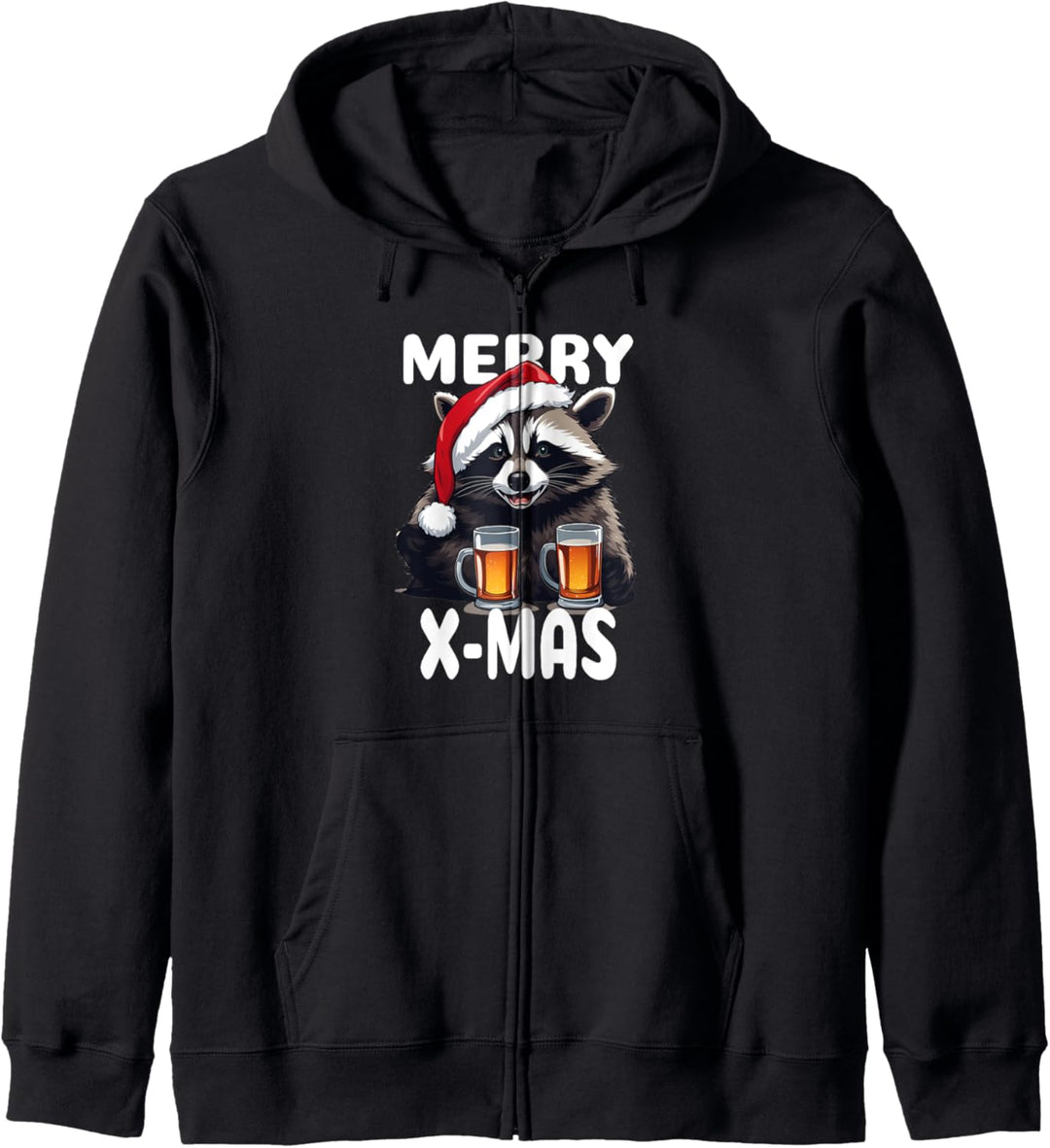 Frohe Weihnachten Waschbär Kapuzenjacke