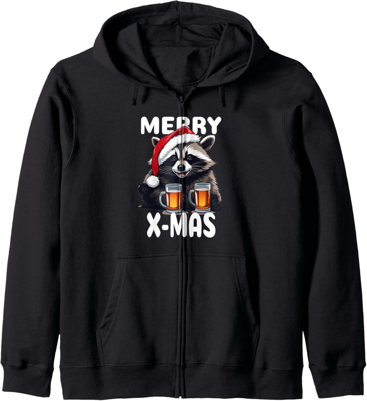 Frohe Weihnachten Waschbär Kapuzenjacke