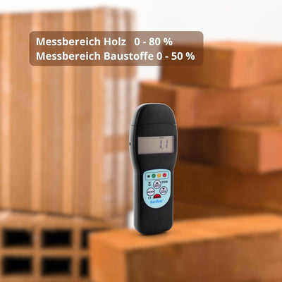 hedue® Feuchtigkeitsmessgerät C036 - Feuchtemesser für Hölzer & Baustoffe zwischen 200-3000 kg/m³, H