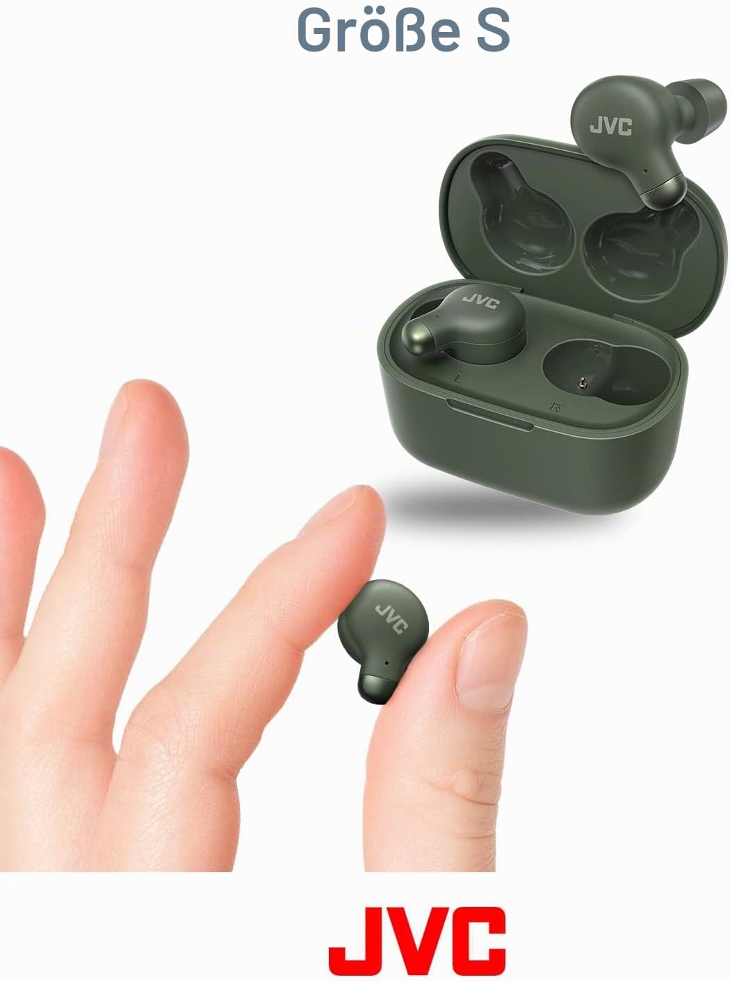 JVC HA-Z250T-G True Wireless Kopfhörer mit aktiver Geräuschunterdrückung, weiche &amp; komfortable Memor