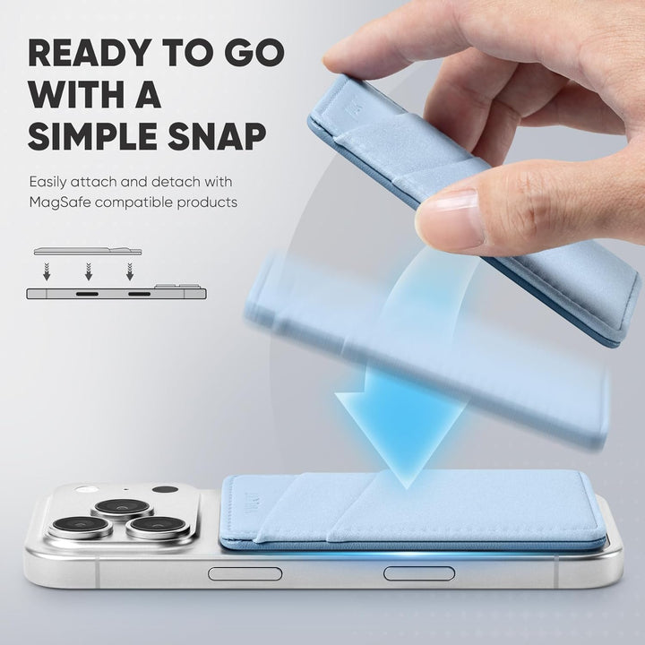 VULKIT Magsafe Wallet Kompatibel mit iPhone 17/16/15/14/13/12er Serie, Dehnbarer Lycra-RFID-Kartenha