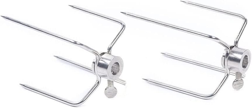 Edelstahl Grillspiess Motor Set Ø80cm BBQ Fleischklammer mit Motor inkl Fleischnadeln Automatisch Gr