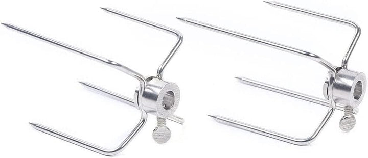 Edelstahl Grillspiess Motor Set Ø80cm BBQ Fleischklammer mit Motor inkl Fleischnadeln Automatisch Gr
