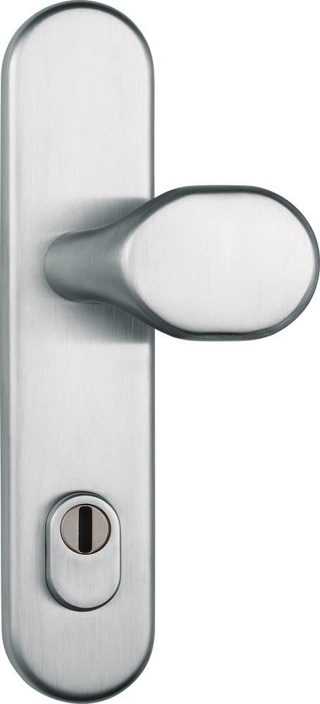 ABUS Tür-Schutzbeschlag HLZS814 ER edelstahl mit Zylinderschutz & beidseitigem Drücker rund, 12229 E