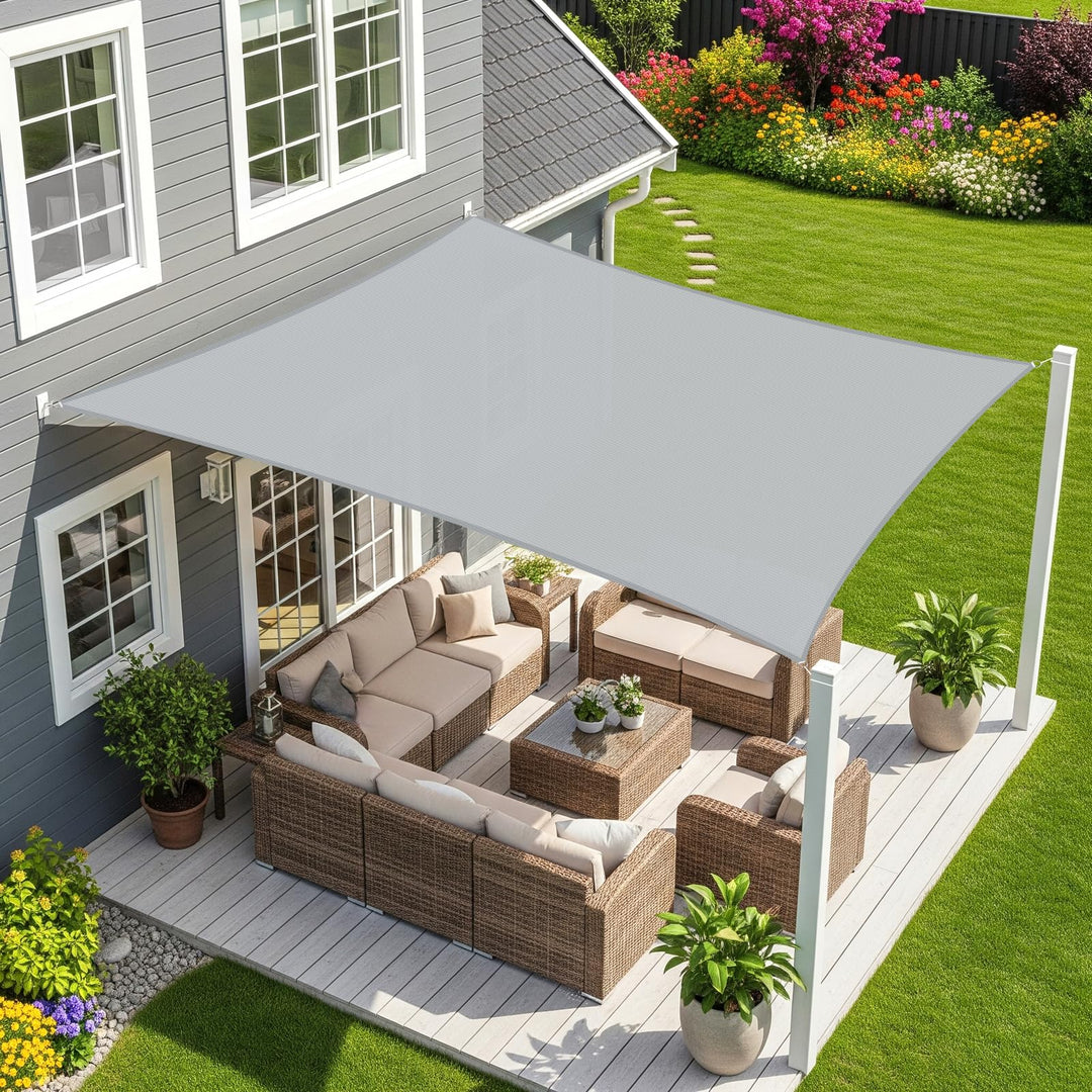 Sunnylaxx 2,5x3,5m Sonnensegel Rechteckig, Wasserdicht Sonnenschutz Sunsegel Color Grau, 95% UV-Schu