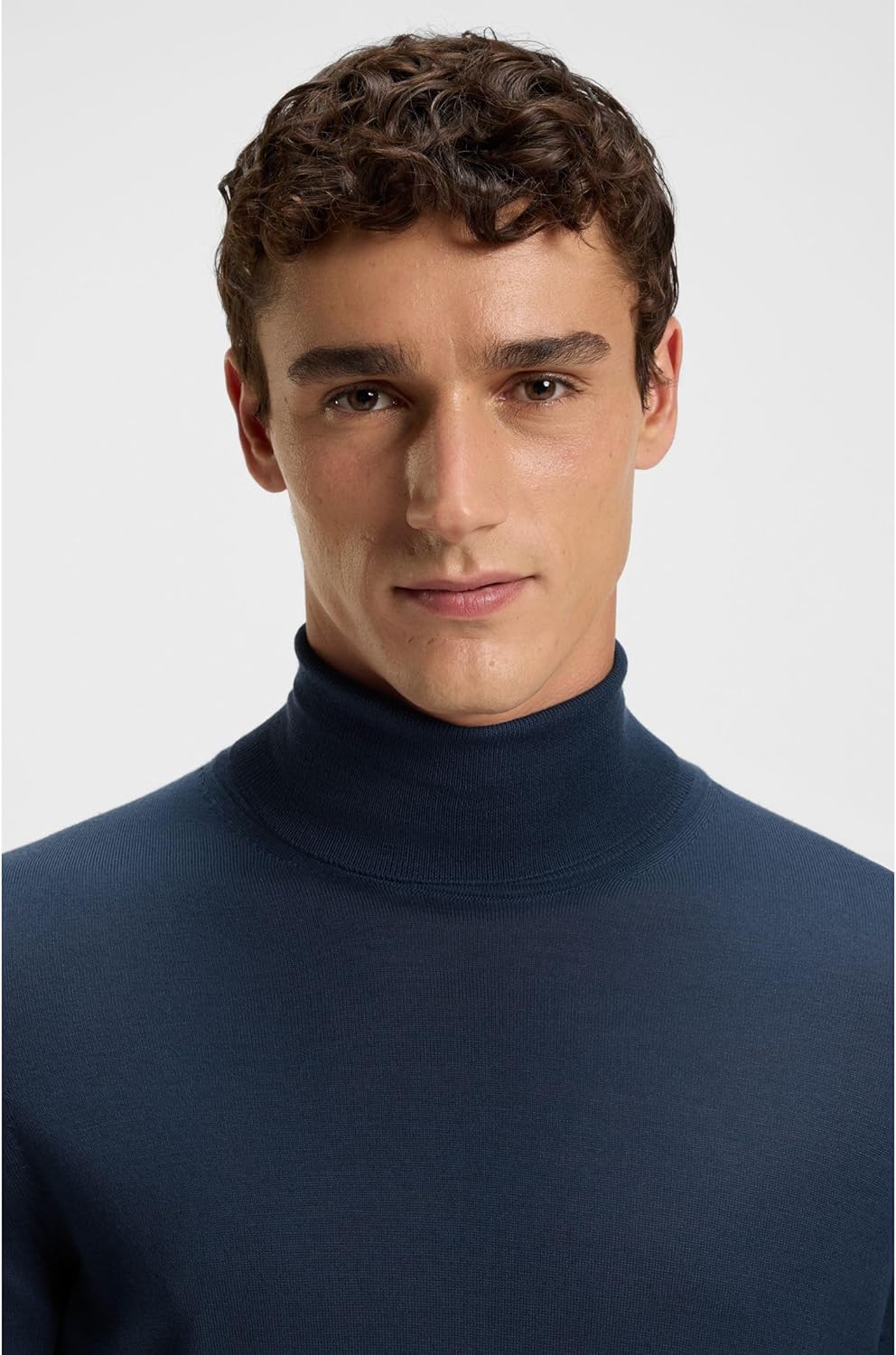 BOSS Herren Musso-P Regular-Fit Rollkragenpullover aus Merinowolle S Blau473, S Blau473