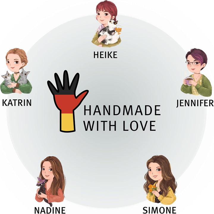 Katzenangel Set (4 tauschbare Anhänger), Spielangel für Katzen. Die Angel besteht aus Holz, ist lang