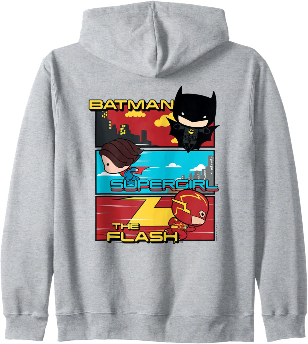 The Flash Movie Batman Supergirl Chibi Trio Kapuzenjacke
