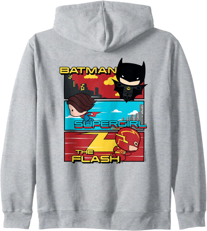 The Flash Movie Batman Supergirl Chibi Trio Kapuzenjacke