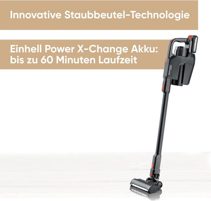 SEVERIN SEPURO Pro Akku Stiel- und Handstaubsauger mit innovativer Staubbeutel-Technologie und Einhe