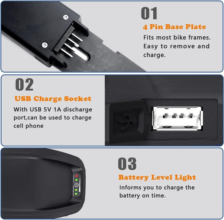 Ebike Hailong Akku 52V 48V 36V Ebike Batterie 10AH 13AH 15AH 17.5AH 20AH Elektrofahrräder Batterie L