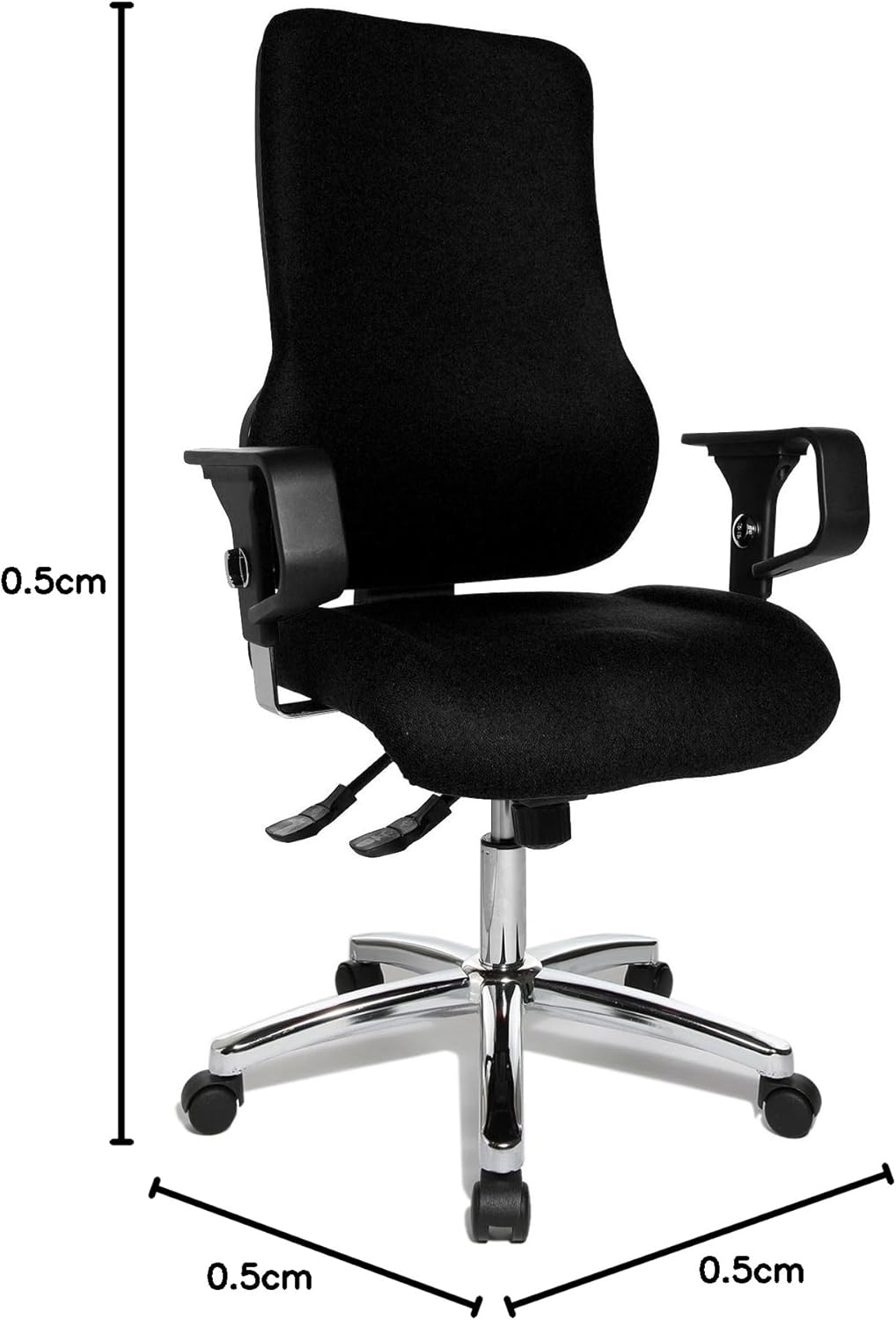 Topstar Sitness 55, Fitness-Drehstuhl, Bürostuhl, Schreibtischstuhl, inkl. höhenverstellbare Armlehn