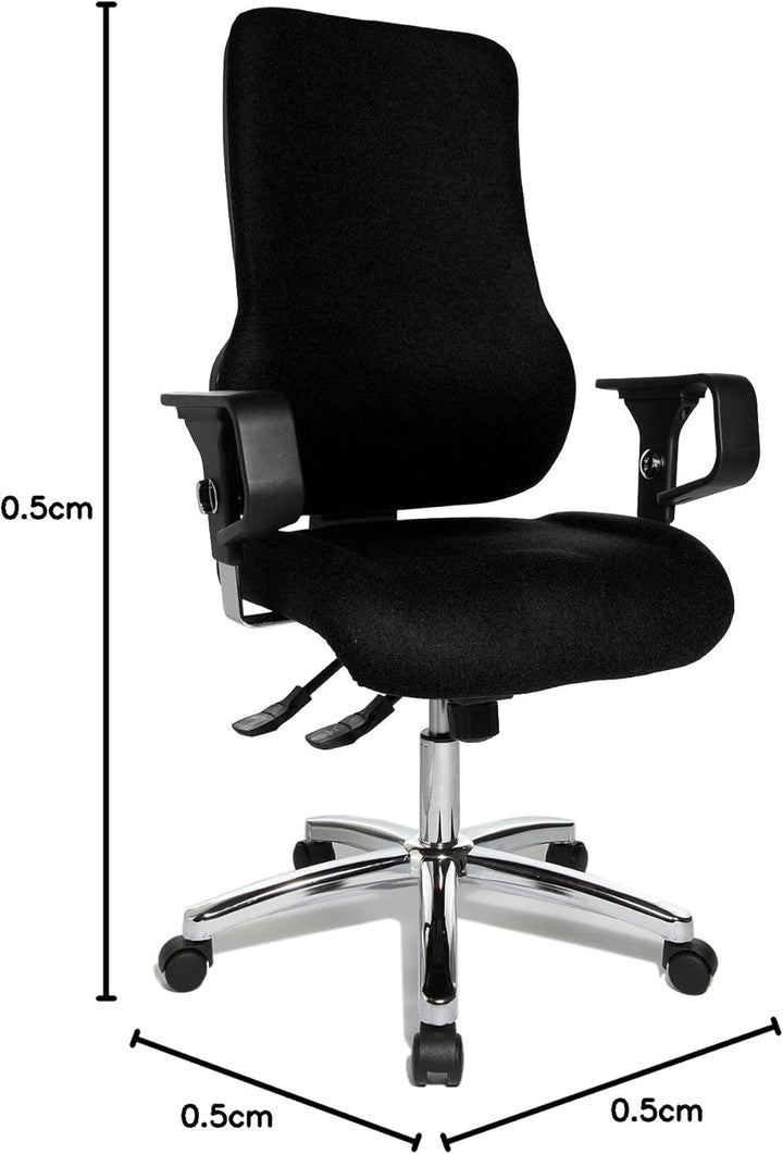 Topstar Sitness 55, Fitness-Drehstuhl, Bürostuhl, Schreibtischstuhl, inkl. höhenverstellbare Armlehn