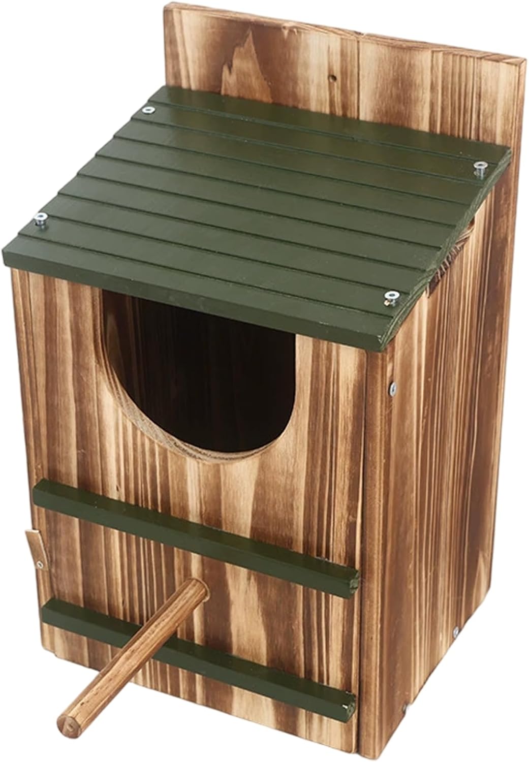 Eulenhaus, hölzerne Vogelhäuser für draussen, Eulen-Nistkasten mit Standstange, einfache Montage erf