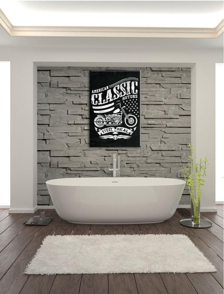 Dark Steel is real black Bild auf Leinwand, XXL riesige Bilder fertig gerahmt mit Keilrahmen, Kunstd