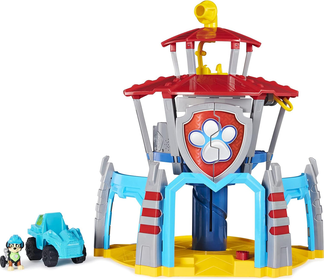 PAW Patrol Dino Rescue Hauptquartier-Spielset mit Geräuschen sowie exklusiver Rex-Figur und Fahrzeug