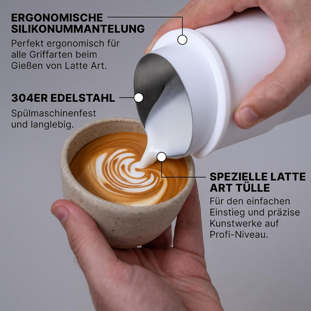 Subminimal FlowTip Handloser Krug | Milchaufschäumer, schäumender Krug für Premium-Kaffee im Barista