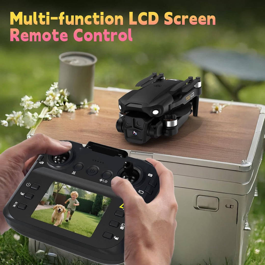 TD12LCD Faltbare Drohne mit Kamera 4K, Drohnen mit Headless-Modus, LCD-Bildschirmübertragung, 90° El
