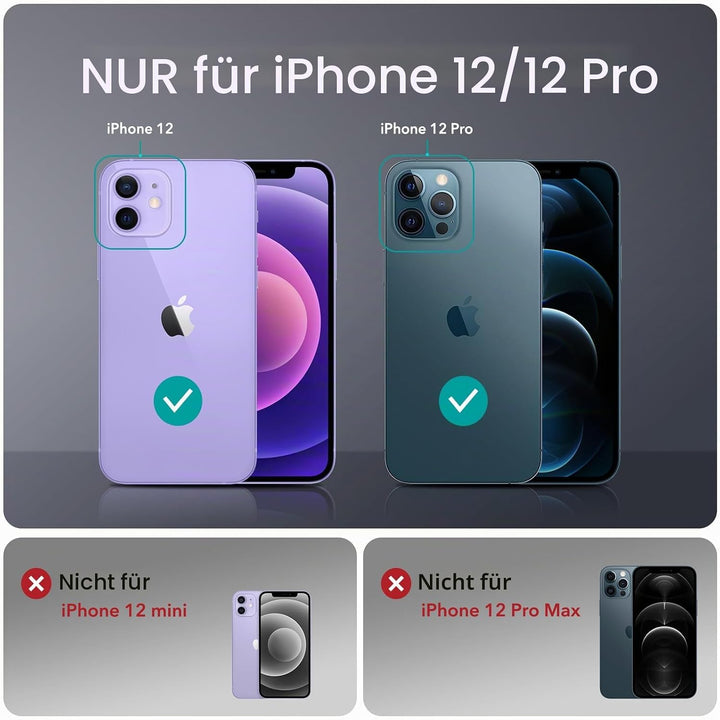 ESR für iPhone 12 Hülle und iPhone 12 Pro Hülle, Kompatibel mit MagSafe HaloLock, Hybrid Magnetische