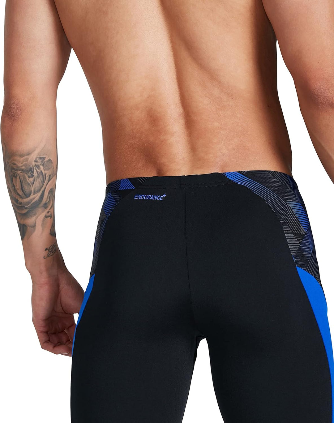 Speedo Herren Eco Endurance+ Splice II Badehose Schwarz/Blau Flame/Usa Anthrazit 26, Schwarz/Blau Fl