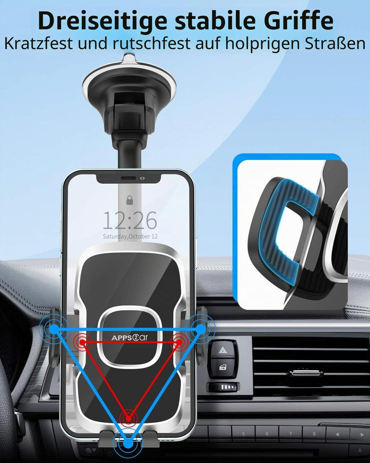 APPS2Car Auto HandyHalterung für Windschutzscheibe mit flexiblem Langen Arm, 13 Zoll Schwanenhals kf