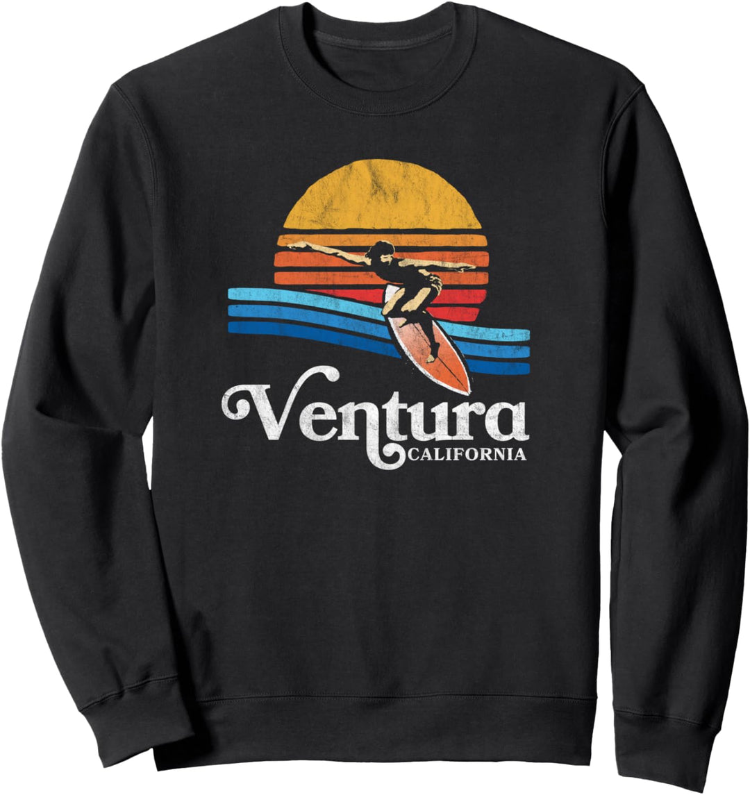 Retro Ventura California Eighties Beach Bum Surfer Graphic Sweatshirt