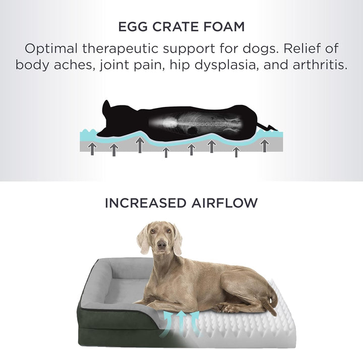 Bedsure orthopädisches Hundebett Ergonomisches Hundesofa - 71x58 cm Hundecouch mit eierförmiger Kist