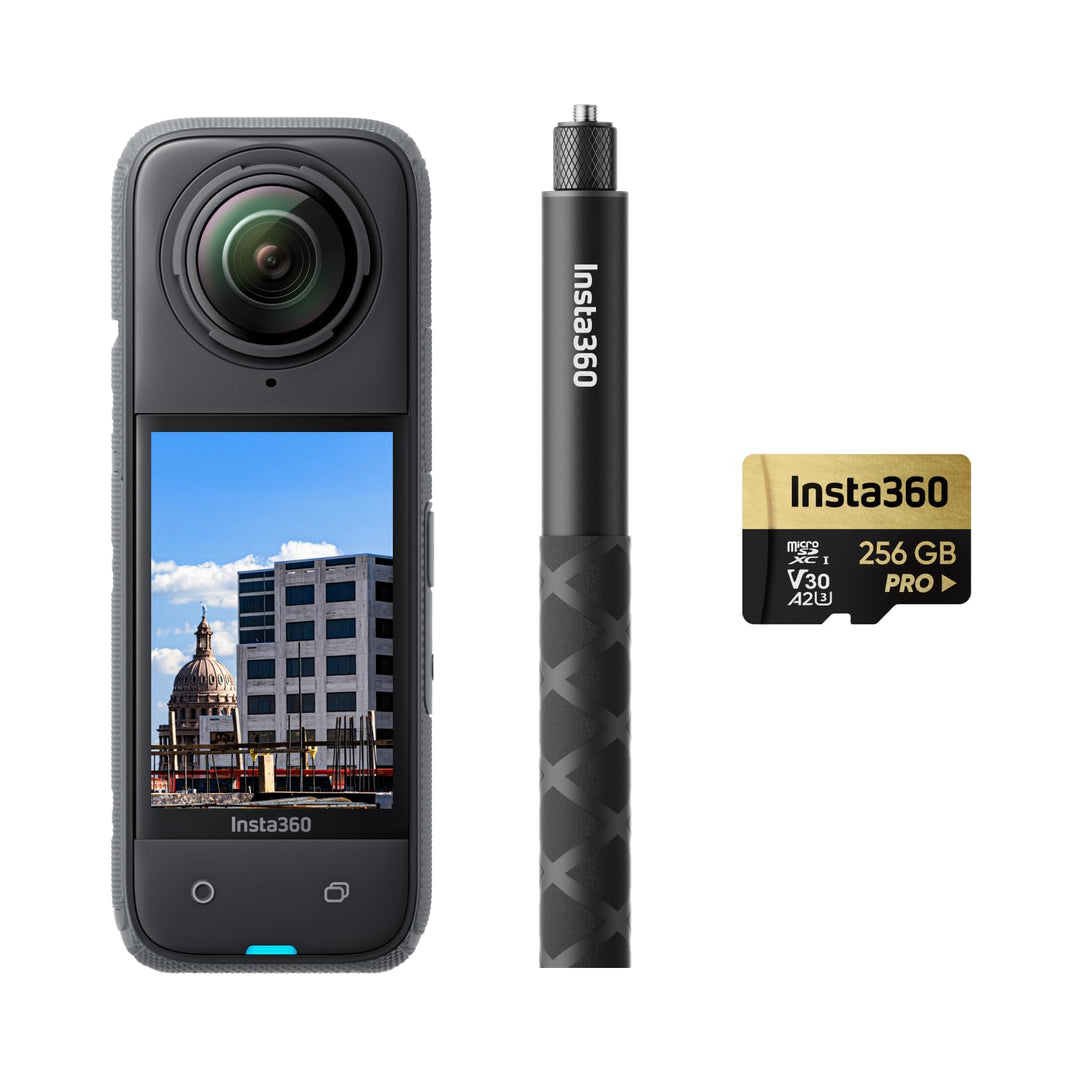 Insta360 X4 Baustellen-Bundle Selfie-Stick - 360°-Baustellen-Kamera, 8K 30 fps 360°-HDR-Videos, 72 M