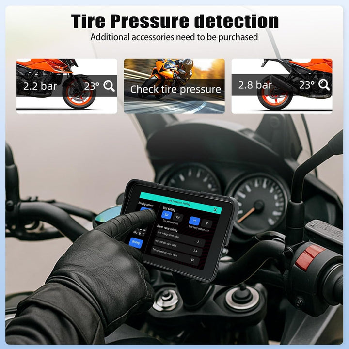 SIXTOP Motorrad-GPS-CarPlay-Bildschirm mit kabellosem CarPlay und Android Auto, tragbar, wasserdicht