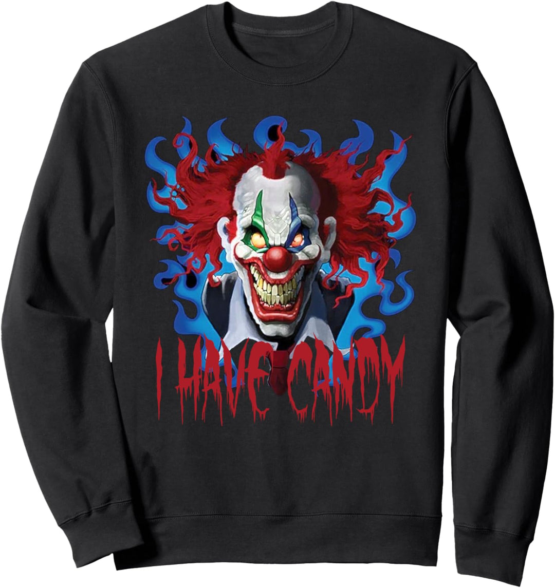 Evil Clown Horror Killer Clowns I Have Candy Funny Halloween Sweatshirt