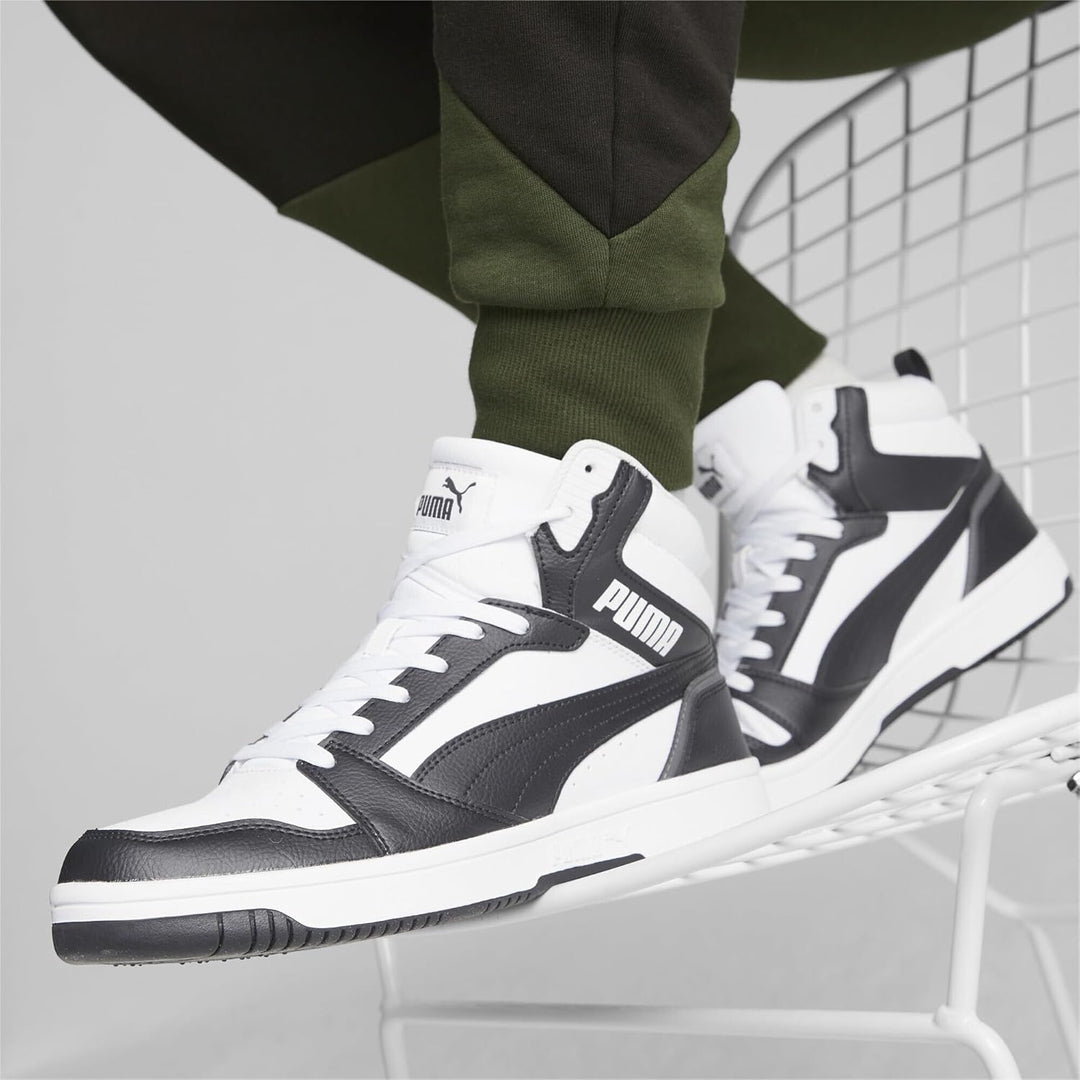 PUMA Unisex Rebound V6 Sneaker 46 EU Puma White Puma Black Shadow Gray Puma White, 46 EU Puma White