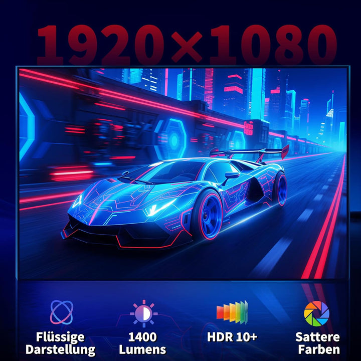 Beamer Kompatibel mit Netflix 2026 Neuer 4K Projektor mit 5G WiFi 6 und Bluetooth 5.4 Tragbarer Beam