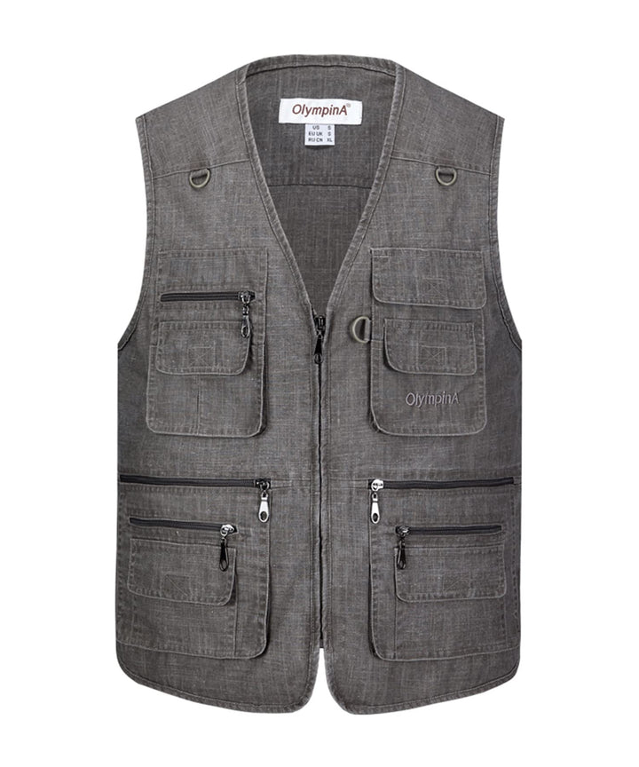 Btmpmcs Herren Outdoor Anglerweste mit vielen praktischen Taschen Sommer Atmungsaktiv Multifunktions