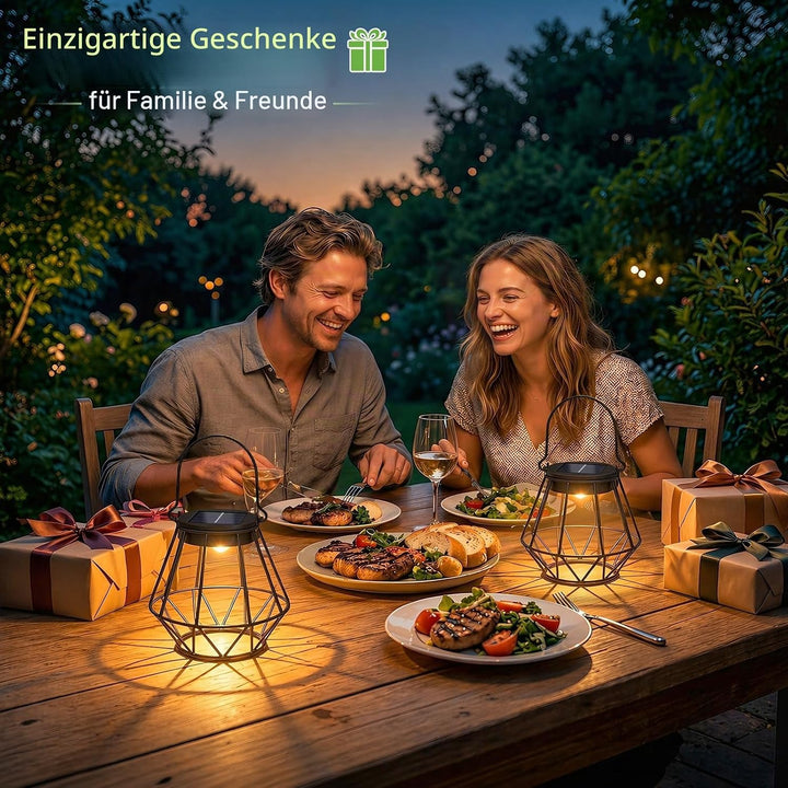 Kimjo Solarlaterne für Aussen, Solarlampen für Aussen Garten Hängend/Stehend, IP65 Wasserdicht Solar