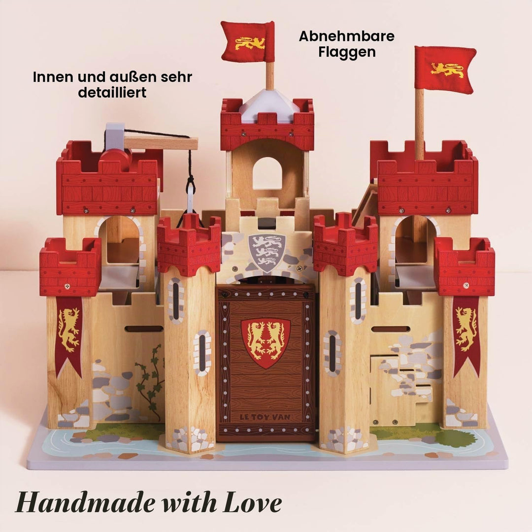 Le Toy Van – Pädagogisches Castles Collection Rollenspiel „Löwenherz“ aus Holz | Ritterburg Spielset
