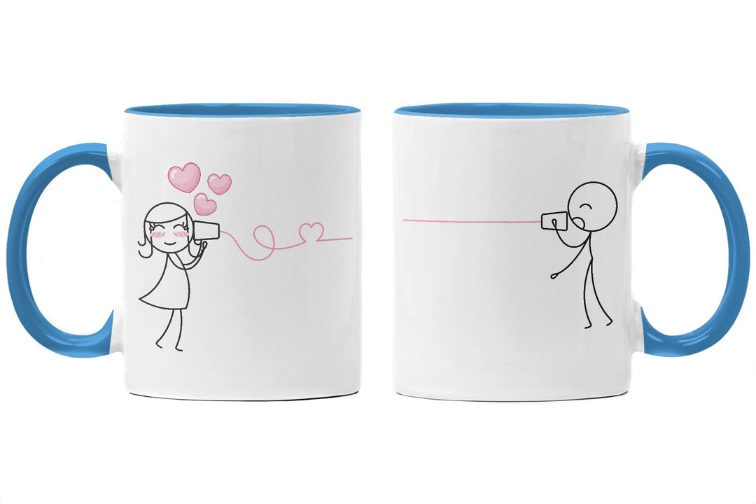 Trendation - Fernbeziehung Geschenk Tassen Set Partner Liebe Geschenk für Freundin Freund Liebesgest