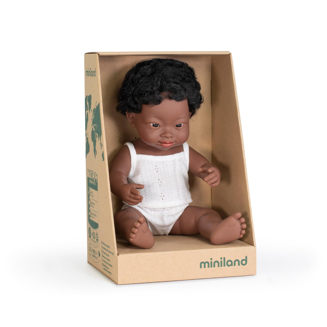 Miniland afrikanischer Junge 38cm mit Down Syndrom, 31175