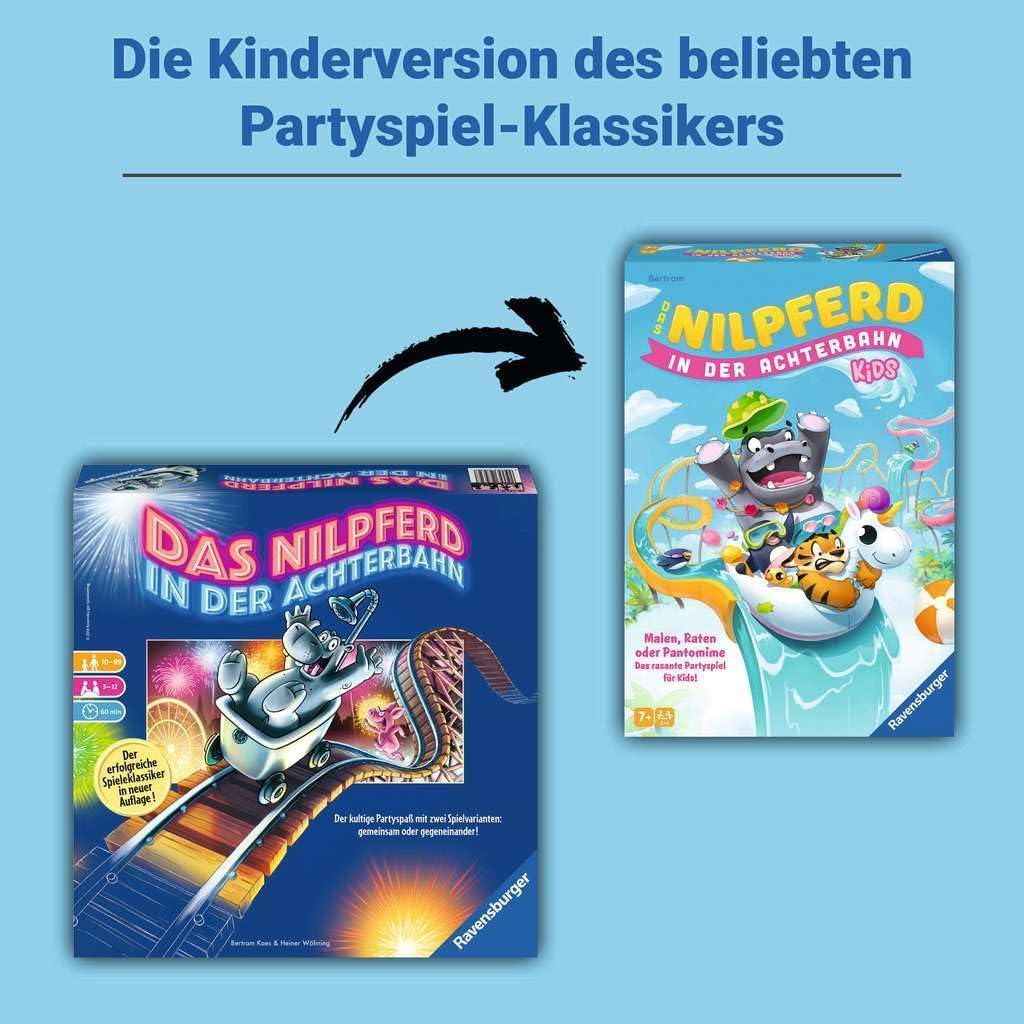 Ravensburger 22361 - Das Nilpferd in der Achterbahn Kids - Gesellschaftsspiel für Kinder und Familie