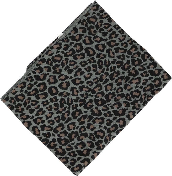 Damen Musselin Halstuch Made in Italy mit Leoprint oder Unifarben – Leichtes Dreieckstuch für Frühli