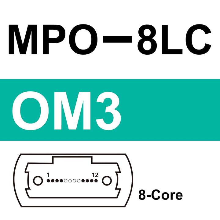 10Gtek Fiber Optic Cable Patch Cord - MPO to 8X LC Fanout Fiber Jumper Cable, OM3 MMF 8-core Fiber,