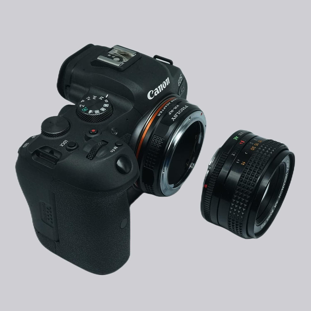 PHOLSY Objektivadapter Manueller Fokus Kompatibel mit Konica AR Mount Objektiv auf Canon EOS RF Moun