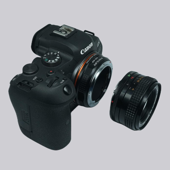 PHOLSY Objektivadapter Manueller Fokus Kompatibel mit Konica AR Mount Objektiv auf Canon EOS RF Moun