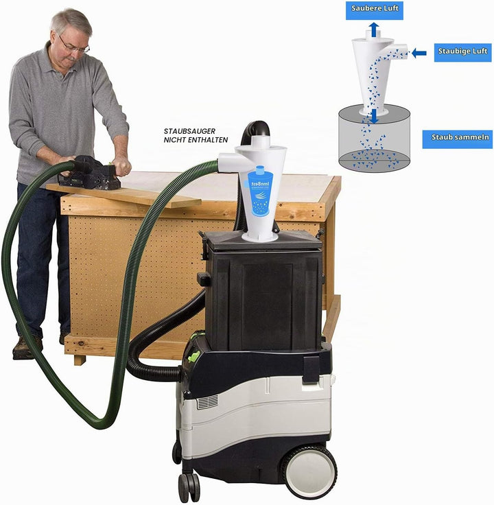 ImnBest Zyklonabscheider zyklon staubsauger Abscheider Staubabscheider Filter mit 8 Adapter für Schl